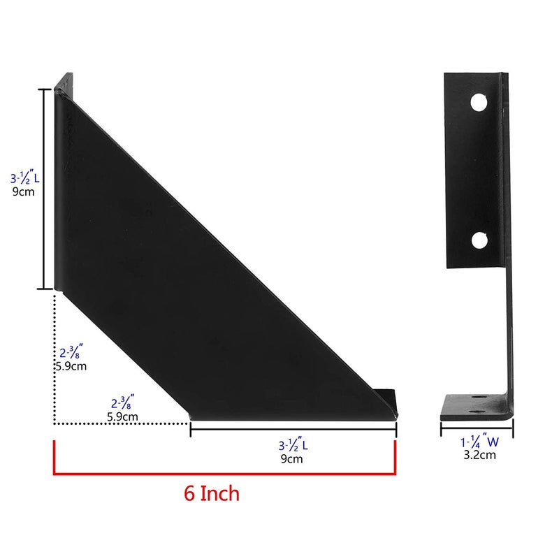 FOYO 4 Heavy Duty Angle Shelf Brackets Floating Shelves Support Brackets, 6-Inch - Image 3
